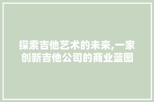 探索吉他艺术的未来,一家创新吉他公司的商业蓝图