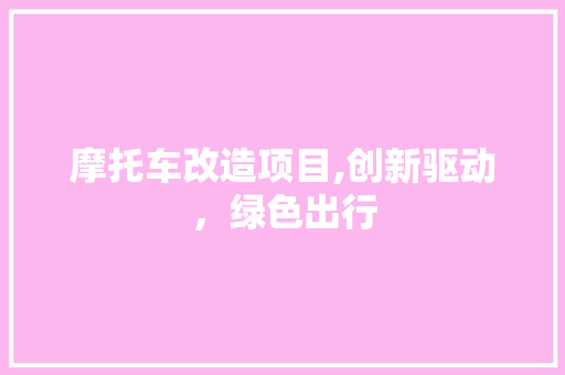 摩托车改造项目,创新驱动，绿色出行