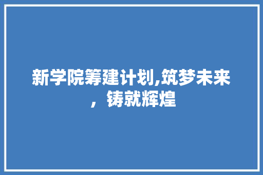 新学院筹建计划,筑梦未来，铸就辉煌