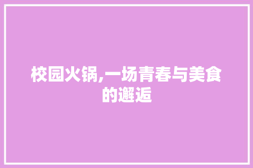校园火锅,一场青春与美食的邂逅
