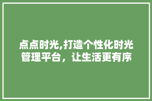 点点时光,打造个性化时光管理平台，让生活更有序