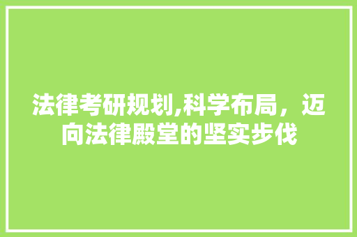 法律考研规划,科学布局，迈向法律殿堂的坚实步伐