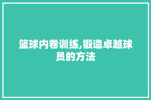 篮球内卷训练,锻造卓越球员的方法