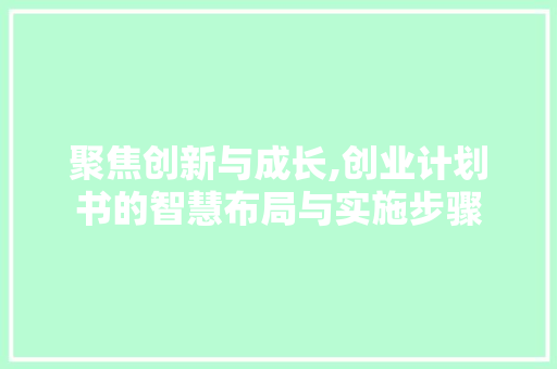 聚焦创新与成长,创业计划书的智慧布局与实施步骤 古代典籍