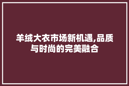 羊绒大衣市场新机遇,品质与时尚的完美融合