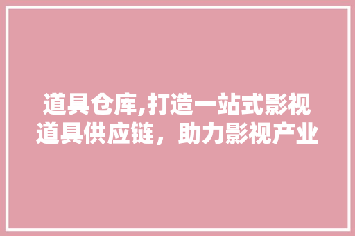 道具仓库,打造一站式影视道具供应链，助力影视产业发展新篇章
