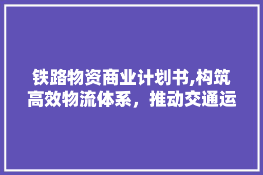 铁路物资商业计划书,构筑高效物流体系，推动交通运输发展 成语汇编