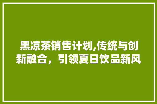 黑凉茶销售计划,传统与创新融合，引领夏日饮品新风尚