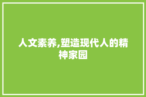 人文素养,塑造现代人的精神家园 近义词汇