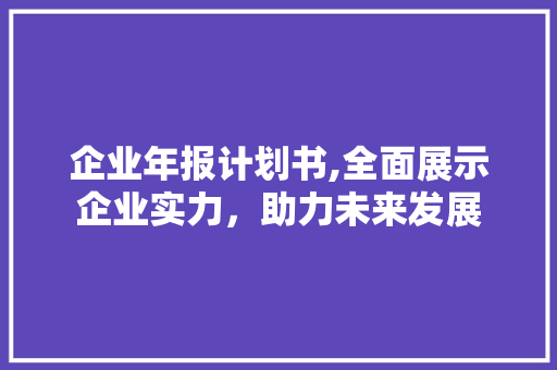 企业年报计划书,全面展示企业实力，助力未来发展