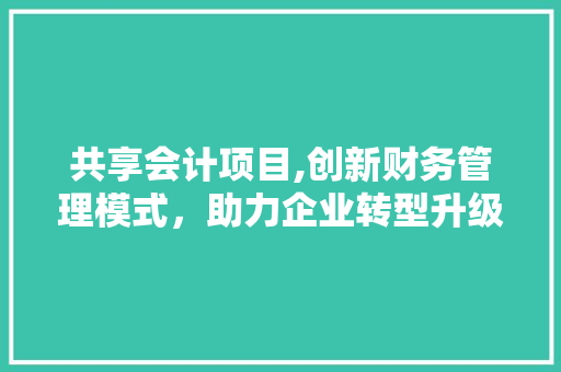 共享会计项目,创新财务管理模式，助力企业转型升级 英语单词