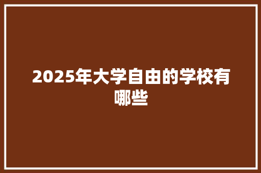 2025年大学自由的学校有哪些