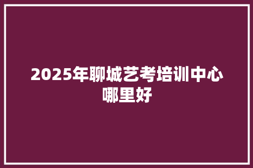 2025年聊城艺考培训中心哪里好