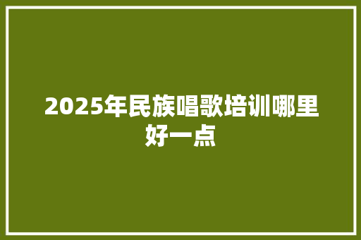 2025年民族唱歌培训哪里好一点