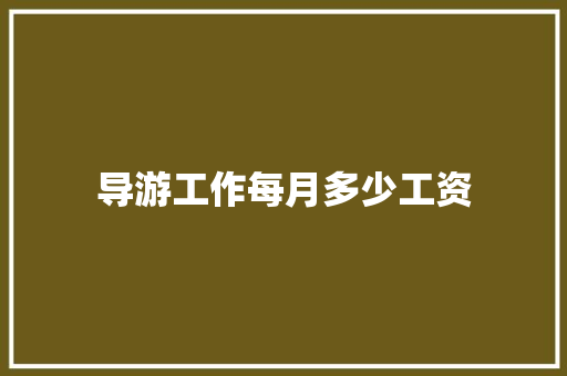 导游工作每月多少工资