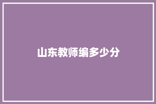 山东教师编多少分
