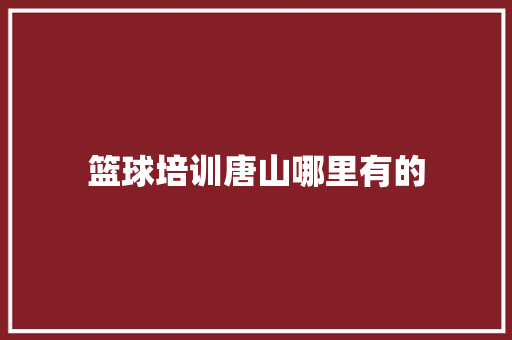 篮球培训唐山哪里有的