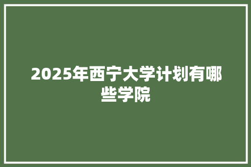 2025年西宁大学计划有哪些学院 古代典籍