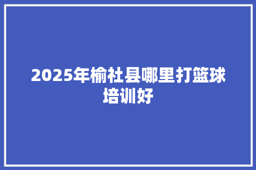 2025年榆社县哪里打篮球培训好