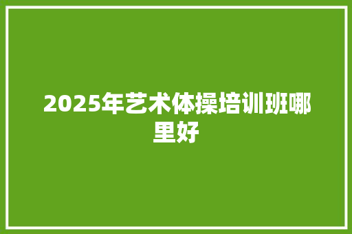 2025年艺术体操培训班哪里好