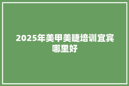 2025年美甲美睫培训宜宾哪里好